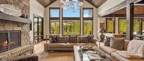 TV, fireplace, offices
