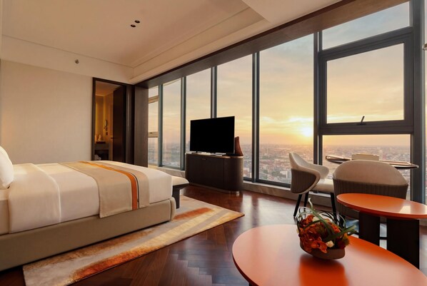 Luksushuone, 1 suuri parisänky, tupakointi kielletty, kaupunkinäköala