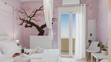 Appartement Familial, balcon, vue jardin | Bureau, espace de travail pour ordinateur portable