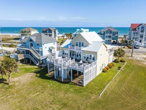 Exterior - *NEW 5BR Private Beach + Fire Pit + Hot Tub (North Topsail Beach)