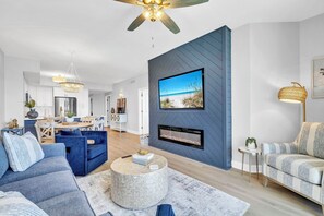 Smart-tv och eldstad