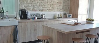 Small village farmhouse near Avignon with pine forest view.
