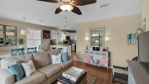 Condo, Multiple Beds, Balcony, Pool View (Beachwood Villas 10C) | Living area - Beachwood Villas 10C - 2 Complex Pools, Tennis, Modern Coastal Charm (Santa Rosa Beach)