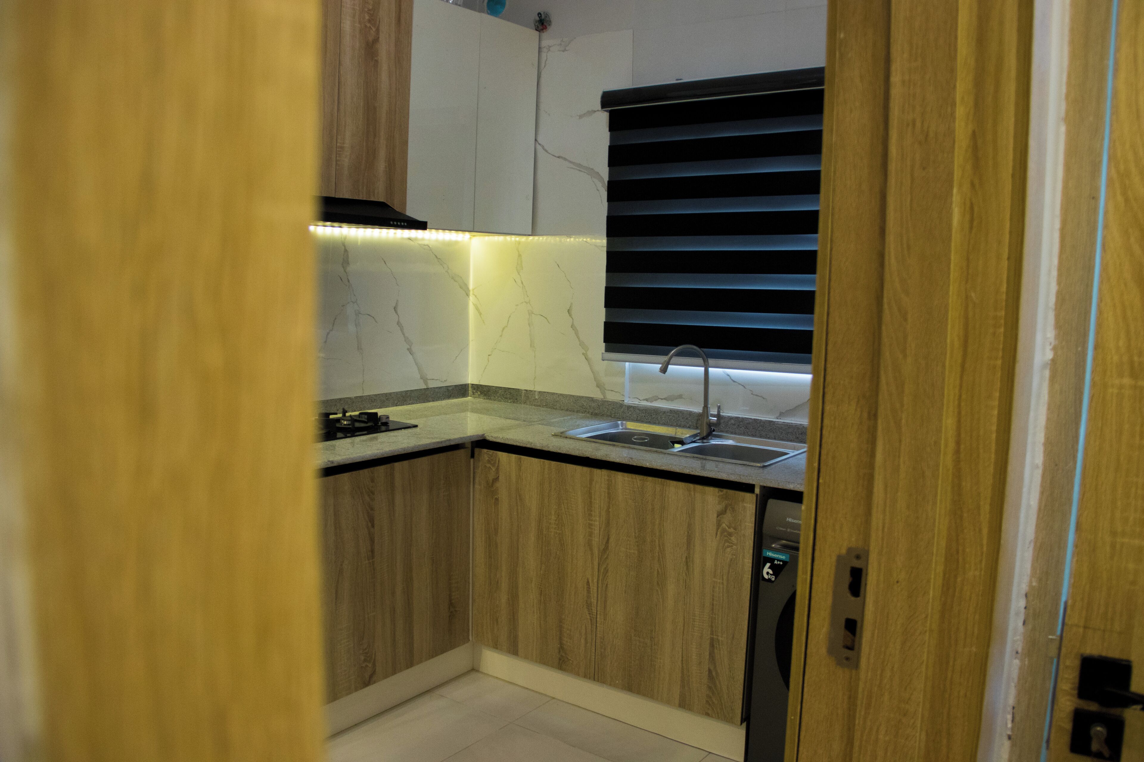 Apartament exclusiu, 2 dormitoris, vistes al parc, nivell executiu | Cuina privada | Frigorífic, microones, placa de cuina i torradora 