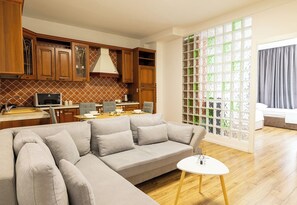 Living area - Nice 2-bedroom apartment with AC in heart of Tiranë (Tiranë)