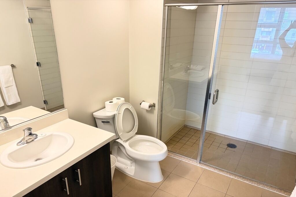 Premium Apartment, 2 Bedrooms, City View | Bathroom | Hair dryer, slippers, soap, shampoo