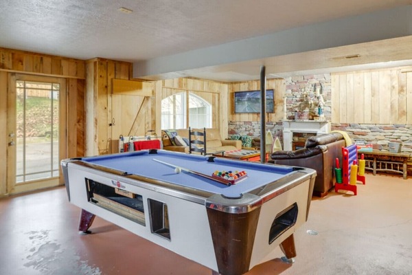 Game Room | Pool Table | Sliding Door Access & Wood Panel Walls