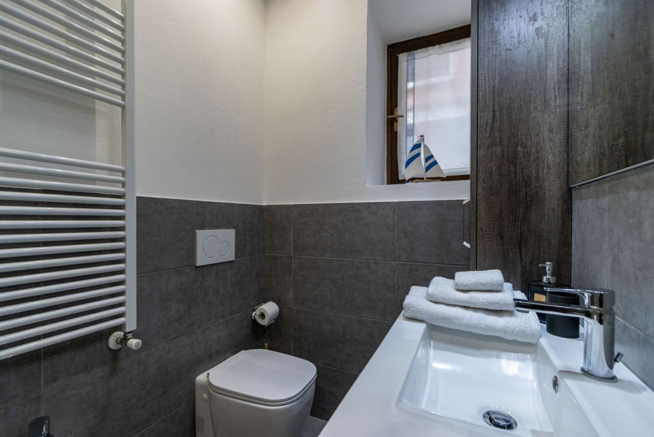 Douche, bidet, serviettes fournies, papier toilette