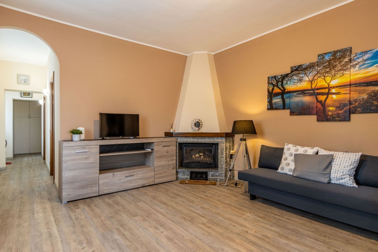 Fernseher, Kamin