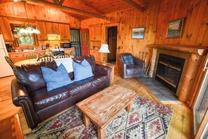 Living area - Cozy Lakeside Adirondack Cabin on Minerva Lake-Camp 14 (Olmstedville)
