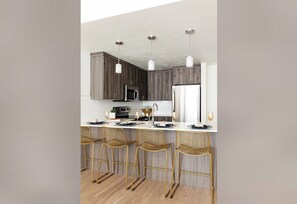 Luxury Condo, 2 Bedrooms, Courtyard View | Dapur peribadi