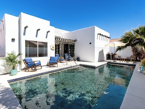 Outdoor pool - Desert Light & Mountain Air — A Refined Seasonal Stay in La Quinta Cove (La Quinta)