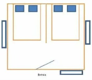 Floor plan - ZEcamping 3 étoiles toboggans pataugeoire dog friendly locatif 15m2 (Saint-Honoré-les-Bains)