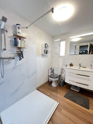 Bathroom - Beautiful air-conditioned house, Wi-Fi, sleeps 7, shared pool,10 min from the beach! (PORTIRAGNES)