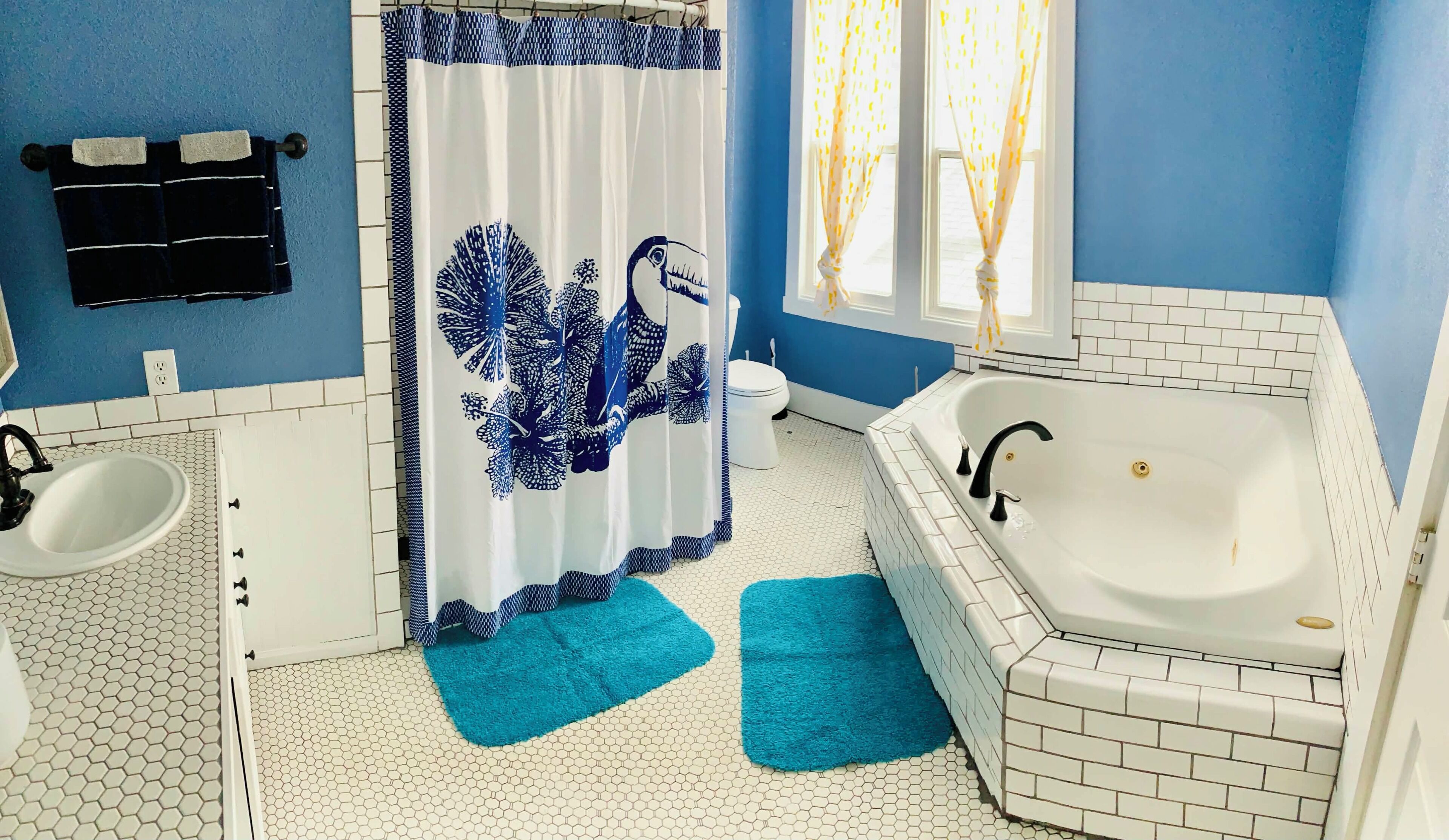 Jetted tub, hair dryer