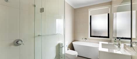 Shower, soap, shampoo