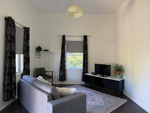 Living area - Linville Cottage. This is a 100 year old cottage in town close to rail trail. (Linville)