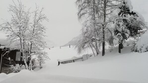 A snow-covered landscape with trees and a wooden fence. - Ski-in/ Ski-out Nordostwand 4-Bett-Ferienwohnung by Interhome (Grindelwald)