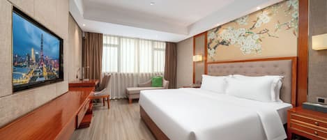 Comfort Double Room, City View | Desk, laptop workspace, blackout drapes, iron/ironing board