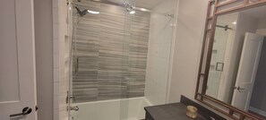 Shower, hair dryer, towels, soap - Pool-Waterfront-Pet Friendly, 3-bedroom, 5 bed, 2.5 bath, house in Tampa with AC (Tampa)
