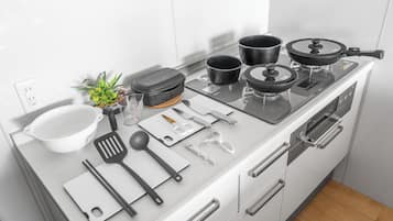 Apartment | Private kitchen | Fridge, microwave, stovetop, rice cooker