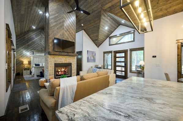 Interior - New Listing Special-Couples Cabin w/Hot Tub, Pool Access, Pickleball & Fire-pit! (Broken Bow)