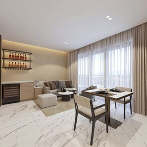 Suite, uitzicht op tuin