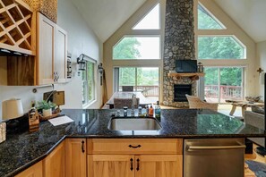 Interior - Lakefront A-Frame | Private Pool, Beach & Dock! (Bumpass)