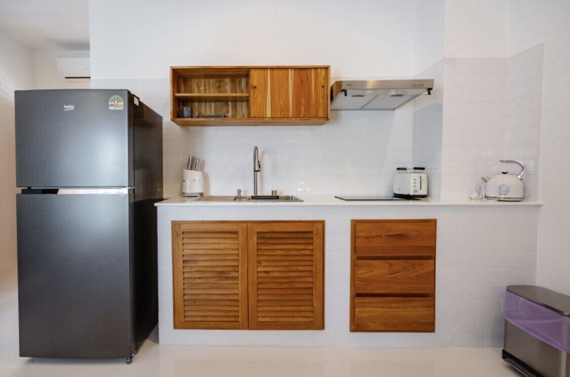 Leilighet, balkong, bassengutsikt | Eget kjøkken