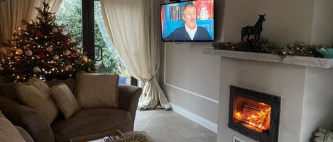 Comfort House, 2 Bedrooms | Living room | Fireplace