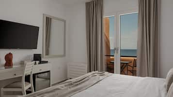 Quarto luxo, sacada, vista para o mar