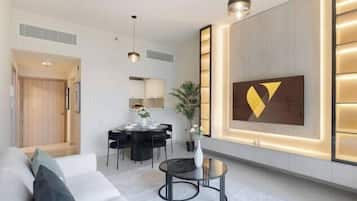 Luxury Apartment, Balcony, City View | Living area