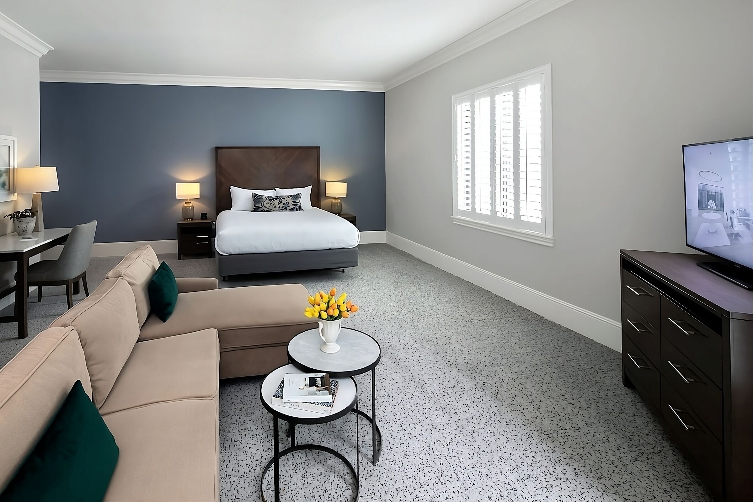 Stretch out in a suite-style room with relaxing lounge seating.