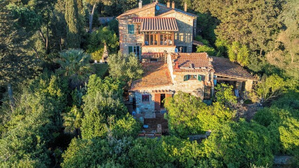 A stone house with a tiled roof surrounded by dense forest. - Terrazzina by Interhome (Rosignano Marittimo)
