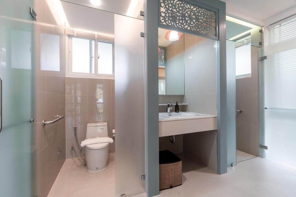 Vil·la Deluxe, vistes al jardí | Bany