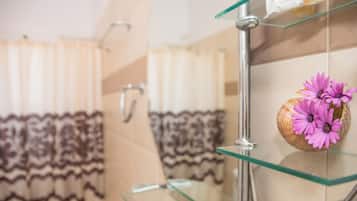 Free toiletries, hair dryer, towels, soap