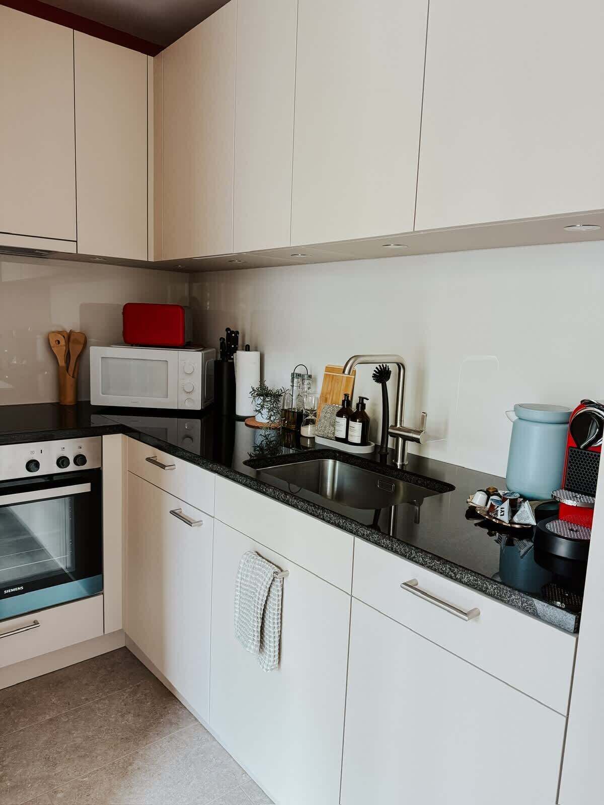 Kühlschrank, Mikrowelle, Ofen, Herdplatte