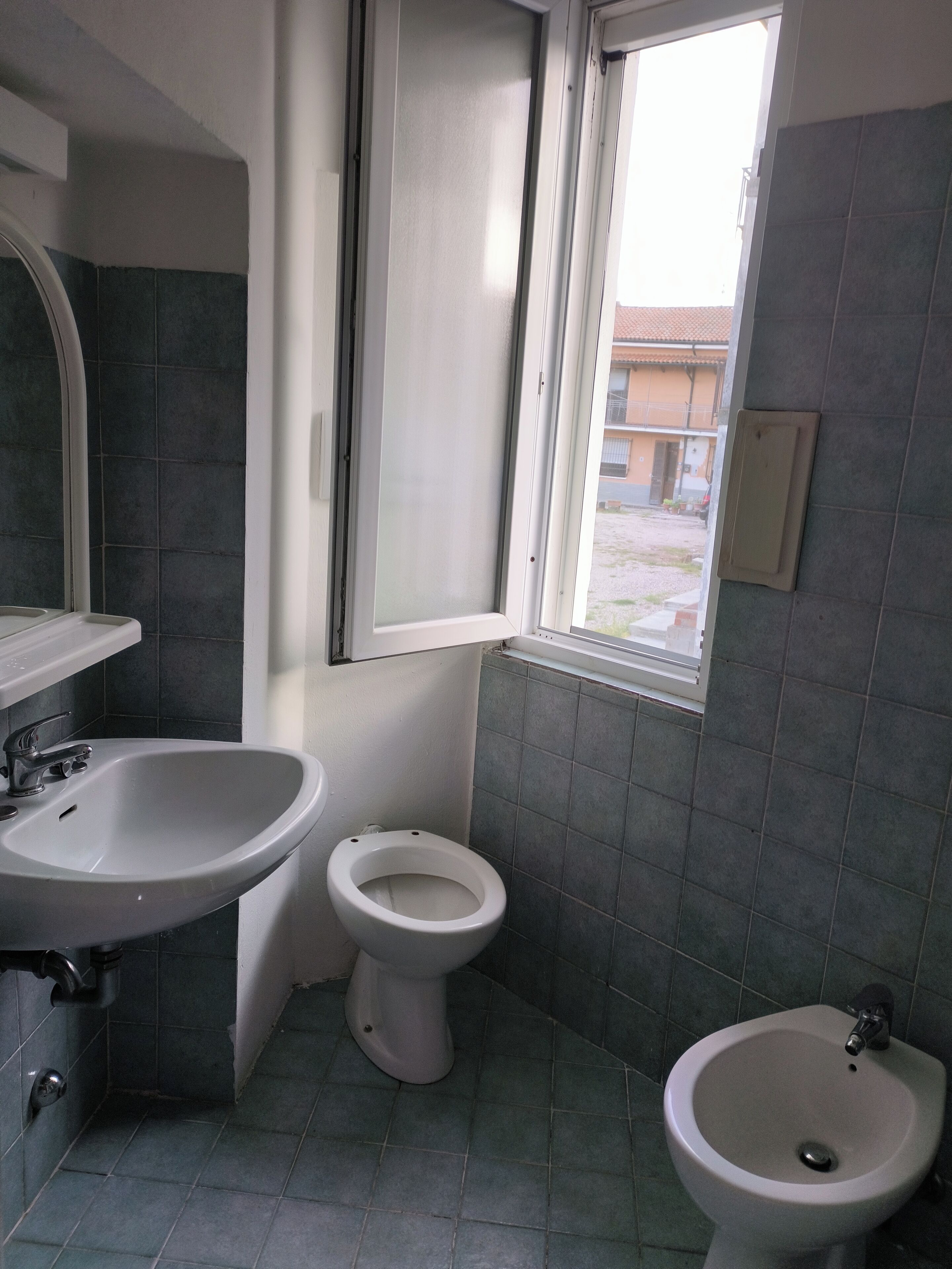 Hair dryer, bidet, towels, soap