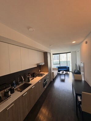 Private kitchen - Cozy 1-bedroom apartment in downtown Chicago with AC and gym access (Chicago)