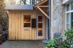 Terrace/patio - Waldblick vacation apartment with sauna between the forest and the sea (Heringsdorf)