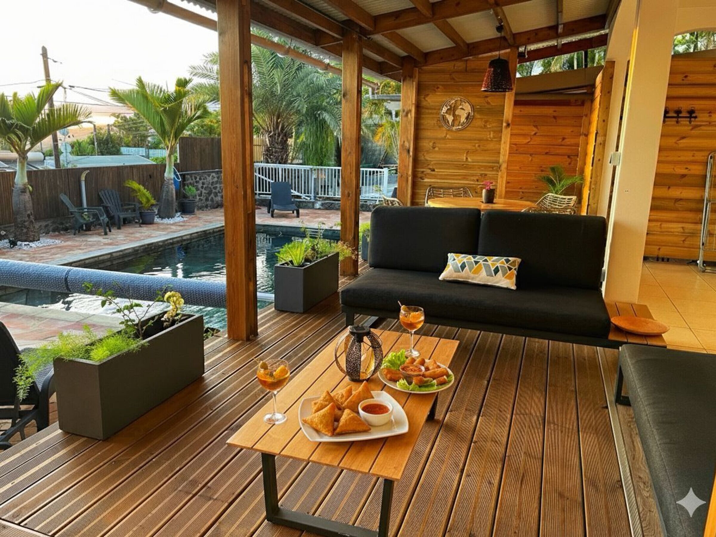 屋外ダイニングエリア