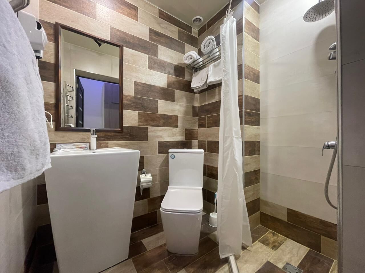 Deluxe Studio | Bathroom | Shower, free toiletries, hair dryer, towels
