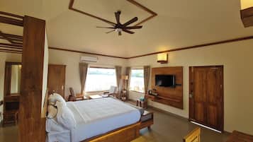 Luksushuvila, näköala puutarhaan