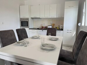 House, 3 Bedrooms, Smoking, Terrace | Dining room - Asteri Villas - 3 Bedrooms (Nea Propontida)