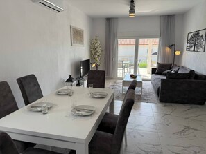 House, 2 Bedrooms, Smoking, Terrace | Dining room - Asteri Villas - 2 Bedrooms (Nea Propontida)