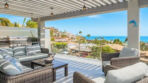 Terrace/patio - Walk to Beach Modern Oceanview Villa w/ 2 Pools, Hot Tub & Concierge Cabo (Cabo San Lucas)