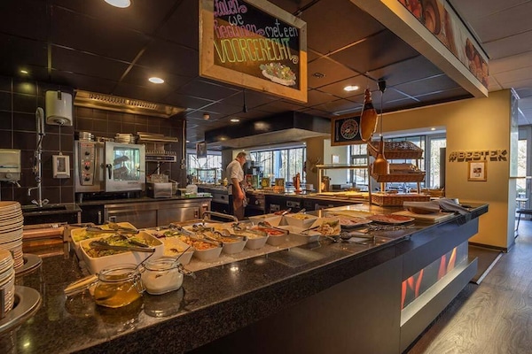 Start your morning with a generous buffet, ready to enjoy.