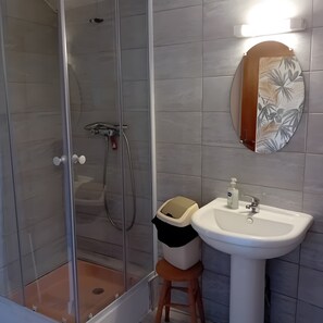 Shower, towels - Holiday Home 'Gîte Du Recoux' with Wi-Fi (Massegros Causses Gorges)