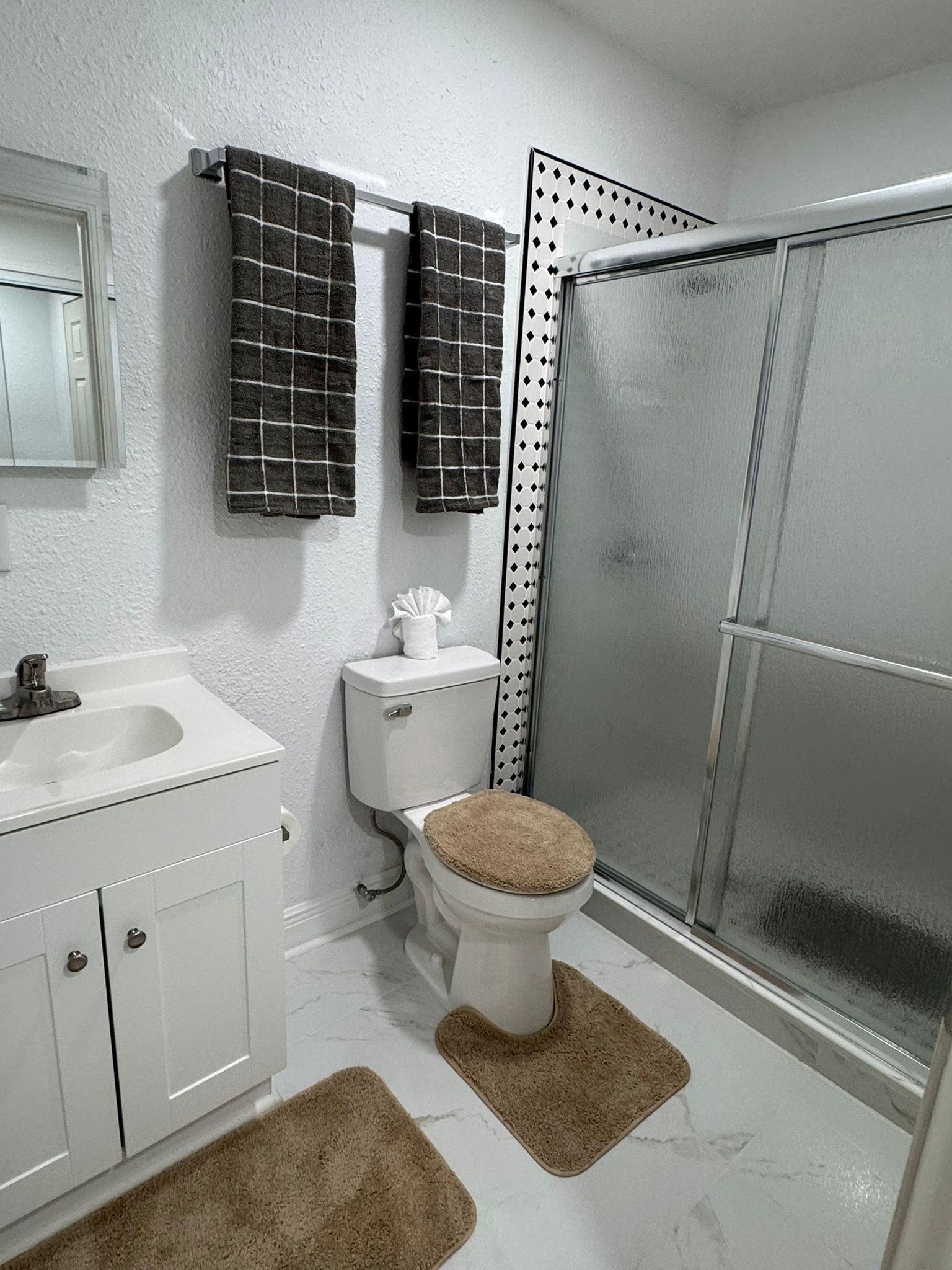 Towels, soap, toilet paper