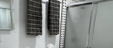 Towels, soap, toilet paper